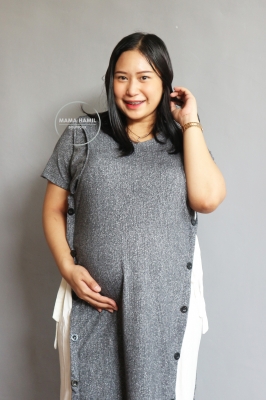 Michiko Casual Midi Dress 2 Tone Busui Friendly - DRO 988
